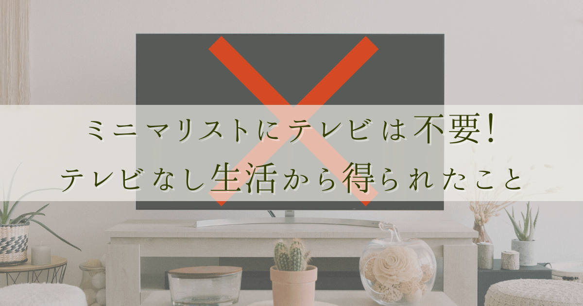 ミニマリストにテレビは不要